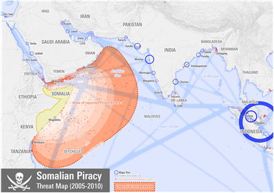 Picture Of Map Of Areas Under Threat By Somali Pirates